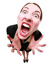 Angry woman yelling
