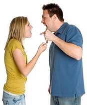 Couple yelling at each other