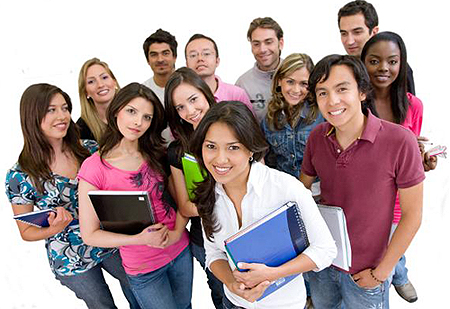 Group of racially diverse young people